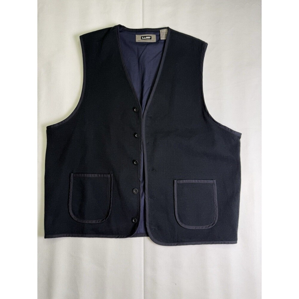 Wilke-Rodriguez Men's Black Solid Cotton Button Front Formal Vest Size L